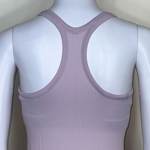 Halara Ribbed Tank Top with Built in Bra in Lilac Cream - Picture 11 of 12